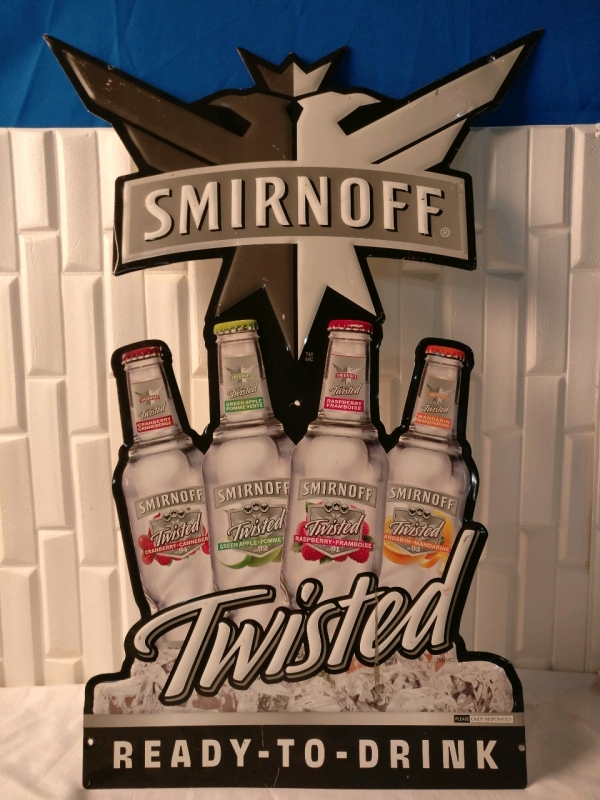 Smirnoff Twisted Metal Advertising Sign - 31"x17"
