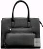 New NEWBELLA Black Vegan Leather Work Tote Bag for Travel Handbags with Insulated Pocket & Adjustable Strap, 14.5" &times; 3" &times; 13" (Excluding Handles)