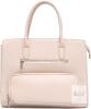New NEWBELLA Beige Vegan Leather Work Tote Bag for Travel Handbags with Insulated Pocket & Adjustable Strap, 14.5" &times; 3" &times; 13" (Excluding Handles)