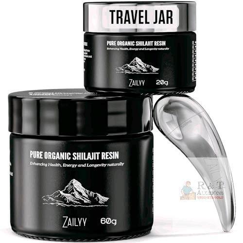 New Pure Himalayan Shilajit Resin Supplement 80g + 20g Travel | Organic Shilajit for Men & Women | Natural Energy Booster with Organic Fulvic Acid & 85+ Trace Minerals With Lab Test Results
