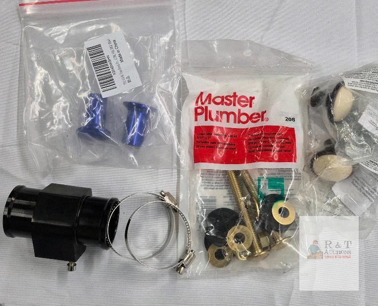 Mixed Lot: Brainerd 35mm Knobs, Master Plumber 208 Bolt Kit, TSUGAMI GT86 Knobs, Water Temp Adapter