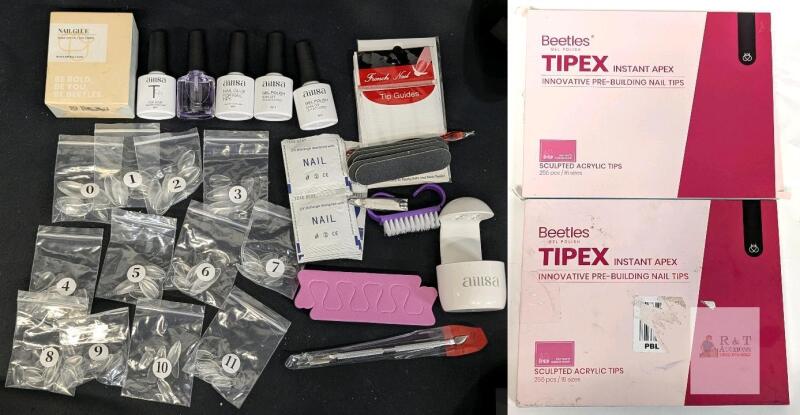 Assorted Nail Tips & Gel Nail Starter Kit