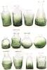 New 12pc Green Gradient Retro Glass Mini Bud Vases Up To 5.75" Tall