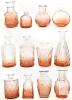 New 12pc Tangerine Gradient Retro Glass Mini Bud Vases Up To 5.75" Tall
