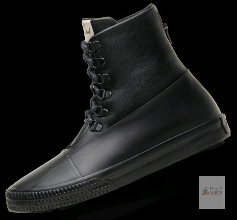 New Size 10W/8M GROUNDED PEOPLE [Billie Black] Handmade Classic Lace Up High Top Fashion Sneakers Comfortable Walking Shoes - Made with Cruelty Free Leather GRD004A-01