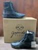 New Size 10W/8M GROUNDED PEOPLE [Billie Black] Handmade Classic Lace Up High Top Fashion Sneakers Comfortable Walking Shoes - Made with Cruelty Free Leather GRD004A-01 - 2