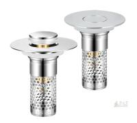 KaiLeQi Bathroom Sink Drain Strainer, Stainless Steel Pop-Up Stopper with Hair Catcher, Easy Installation