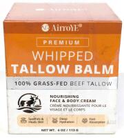 NEW AirroYE Premium Whipped Tallow Balm, 4 oz (113 g), 100% Grass-Fed, Exp. 06/16/2028, Lot YF1702