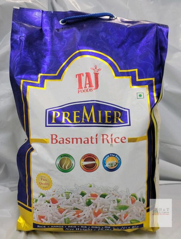 TAJ Foods Premier Basmati Rice, 10 lbs, Extra Long Grain, Aromatic, Best Before 06/2027