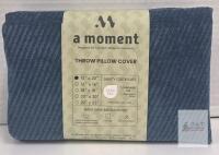 Blue 12"x20" a moment Throw Pillow Cover, OEKO-TEX Certified, Machine Washable