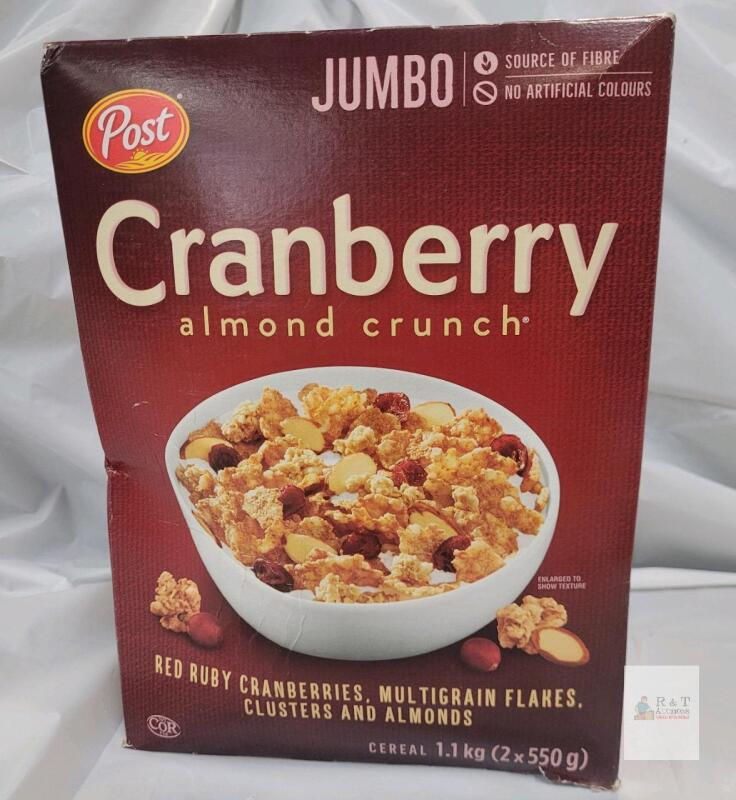 Post Cranberry Almond Crunch Cereal Jumbo 1.1 kg (2 x 550 g) Source of Fibre, Kosher