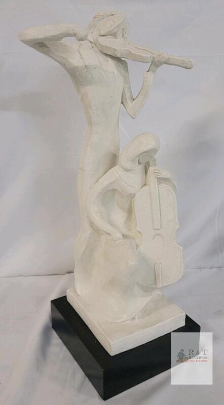 Austin Productions 1980 Abstract Musicians Sculpture by Lo Clere, 18" Tall, Canada, Durastone