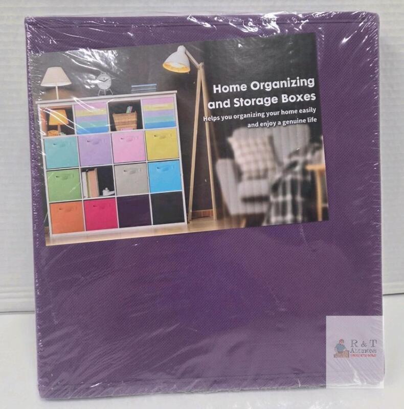 ShellKingdom Collapsible Fabric Storage Bins, 2-Pack, Purple, 10.5" x 10.5" x 11"