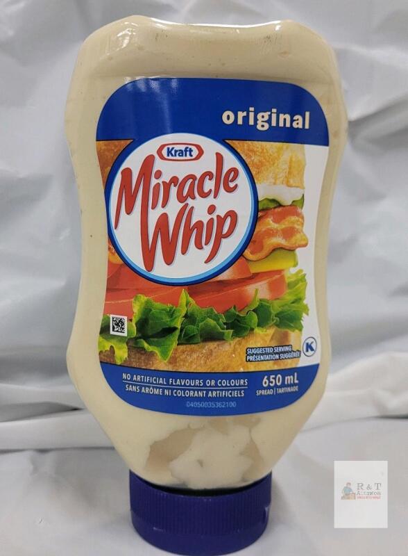 BB AUG 26 Kraft Miracle Whip Original Sandwich Spread, 650 mL Squeeze Bottle, Kosher, No Artificial Flavors