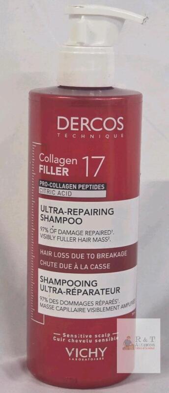 Vichy Dercos Collagen Filler 17 Ultra-Repairing Shampoo 400ml Sulfate-Free, Sealed, Sensitive Scalp