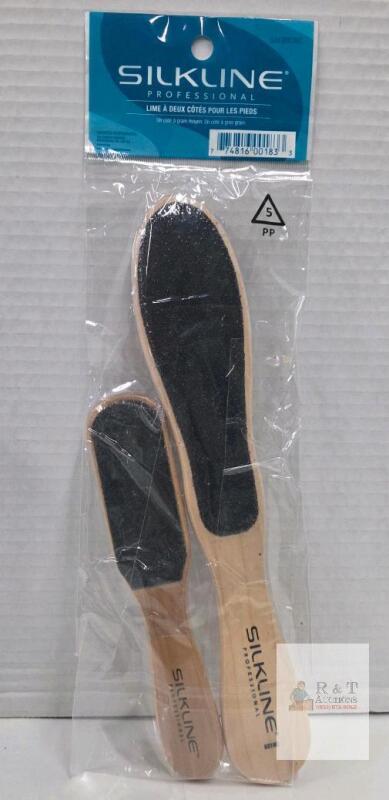 Silkline Professional 531NC Dual-Sided Wooden Foot File Set, Coarse/Fine Grit, 2 Pack