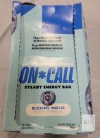 BB 2026-04-23 ON-CALL Steady Energy Bar Blueberry Vanilla, 12x65g, Plant Protein, High Fibre, 19g Protein/Bar