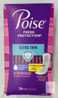 Poise Fresh Protection Ultra Thin Ultimate Long Pads, 26 Count, Absorbency 6, Individually Wrapped