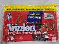 Twizzlers Strawberry Twists Family Bag 680g (24oz), Resealable, 43L04X27, Expiry 2026, UPC 056600808836