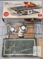 ThinkSwiss Tabletop Hot Stone Grill with Dual Burners and Marble Stone
