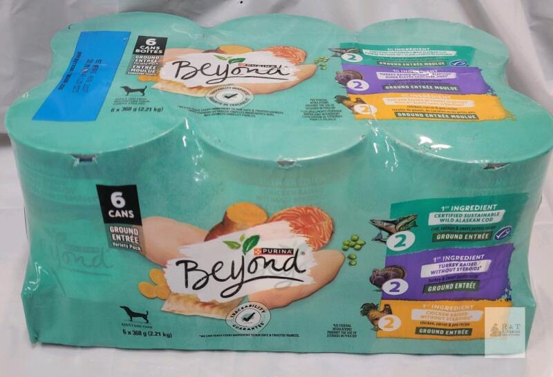 bb 08/27 Purina Beyond Ground Entr&eacute;e Canned Dog Food Variety Pack 6x13oz (Cod, Turkey, Chicken)