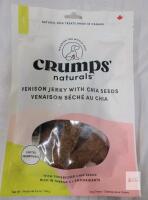 bb oct 27 Crumps&rsquo; Naturals Venison Jerky with Chia Seeds Dog Treats, 5.6 oz (158g), Made in Canada, Lot# 5275 J6