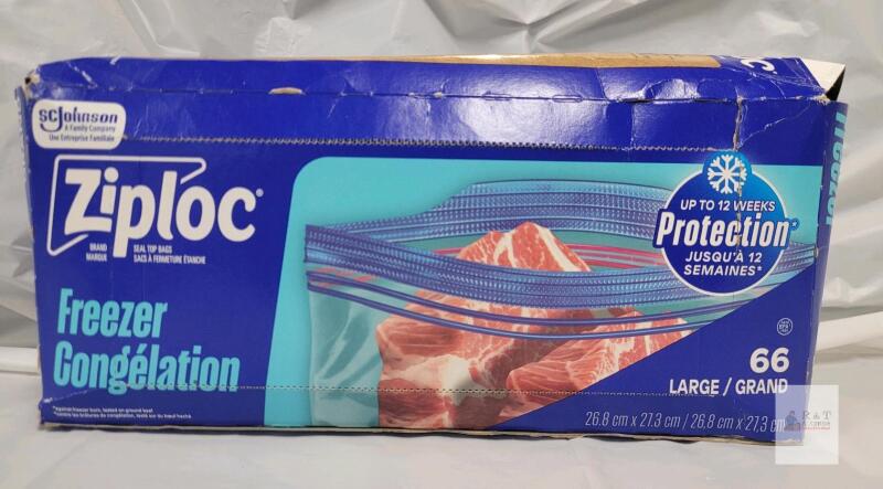 Ziploc Gallon Freezer Bags, 66 Count, BPA-Free, Stand-Up Bottom, Stay Open Design