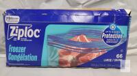 Ziploc Gallon Freezer Bags, 66 Count, BPA-Free, Stand-Up Bottom, Stay Open Design