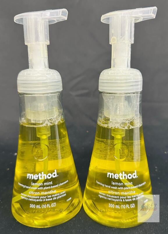 Method Lemon Mint Foaming Hand Wash 10 FL OZ (300mL) &ndash; Plant-Based, Recycled Bottle, 2 Pack