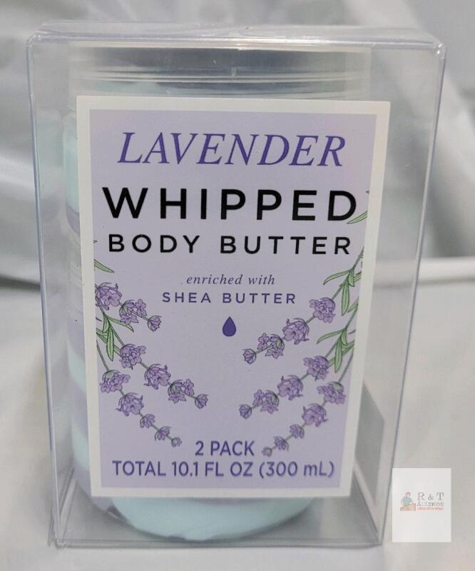 Lavender Whipped Body Butter 2 Pack, 10.1 fl oz Total, Enriched with Shea Butter, Exp 08/2028