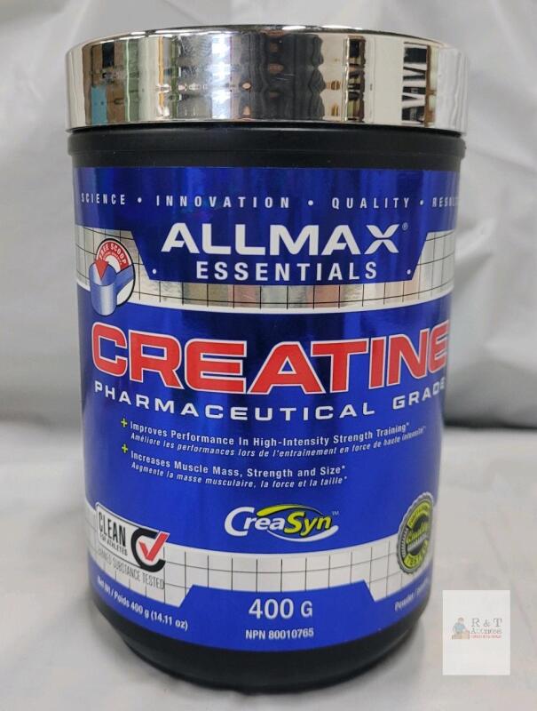 new ALLMAX Creatine Monohydrate 400g Micronized Powder CreaSyn, Pharmaceutical Grade, Gluten Free
