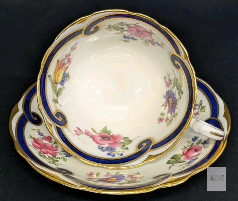 Vintage AYNSLEY English Fine Bone China Tea Cup and Saucer, Rings True, No Chips or Cracks, Partial Ring of Discoloration Inside Cup