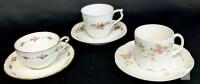 Royal Crown Derby & Rosenthal Group Germany Classic Rose Cups & Saucers, No Chips or Cracks