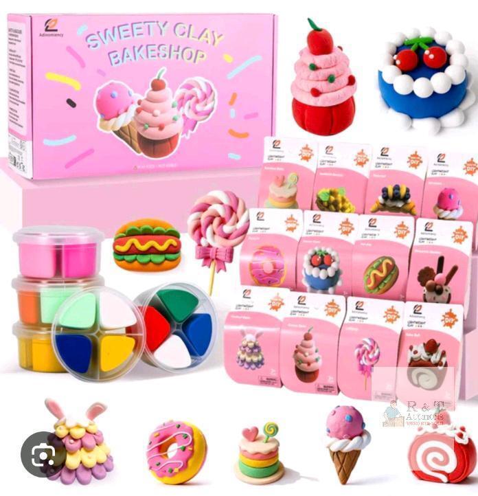 NEW Sweety Clay Bakeshop Kit, 12 Food-Themed Models, 4 Tools, Non-Toxic, 6+