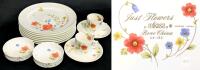 12pc MIKASA Japan - Just Flowers - A4-182 - Dinnerware : 6&times; Dinner Plates 10.5", 2&times; Low Bowls 4.8", 2 Coffee Cups & Saucers, No Chips or Cracks
