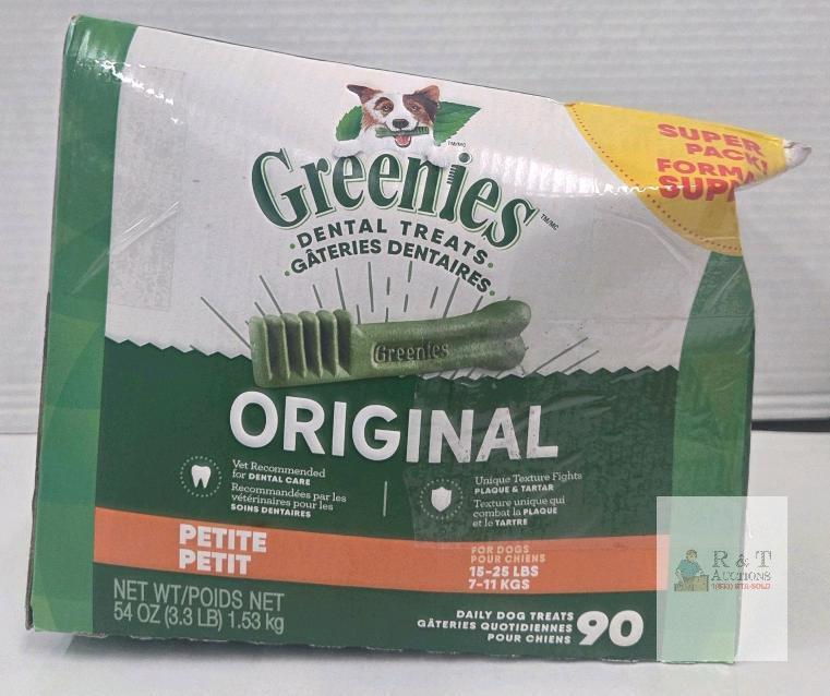 Greenies Original Petite Dental Dog Treats, 90 Count, 54 oz Box, For Dogs 15-25 lbs
