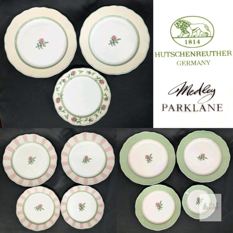 11pcs HUTSCHENREUTHER Germany Medley Parklane Mix & Match Plates, 6.5", 8.5", 10.85" - No Cracks, Chip in 8.5" Plate