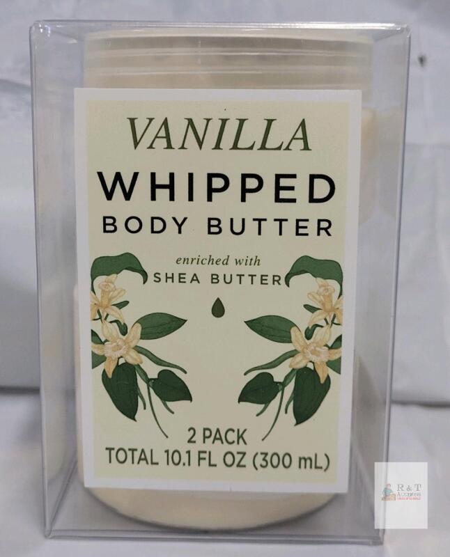 Vanilla Whipped Body Butter Set of 2 with Shea Butter, 10.1 fl oz Total