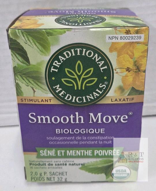 Traditional Medicinals Smooth Move Senna Peppermint Organic Stimulant Laxative Tea 16 Bags, 32g