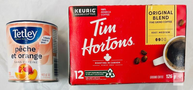 Tim Hortons and Tetley Bellini Peach Orange Herbal Tea, 20 Sachets, 40g Tin, Caffeine-Free