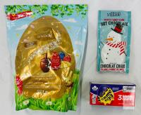 JULY 25 Lindt Lindor Assorted Chocolate Eggs 551g, Cadbury Creme Egg 3x34g, White Candy Cane Hot Chocolate