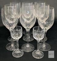 9 ORREFORS Crystal Sweden 8.25" Wine Glasses & 2 Crystal Hock Wine Glasses 5.25" Tall, No Chips or Cracks