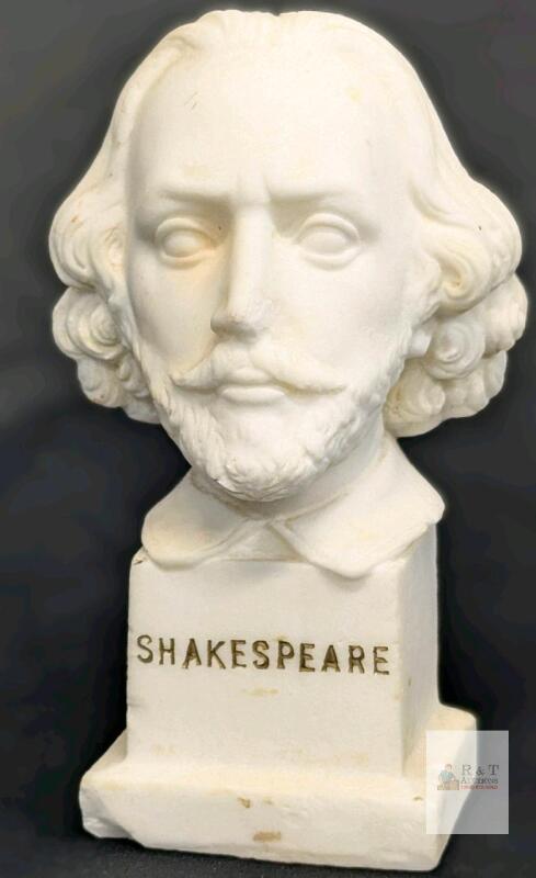 Vintage G. Ruggeri Italy Shakespeare Bust, 6" , Chips & Crack Present