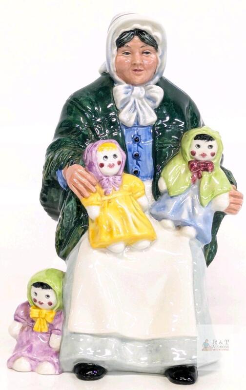 Vintage Royal Doulton - The Rag Doll Seller - HN 2944 , 7.25" Talk, Note: Online returns. Volumes may be lower than listed No Chips or Cracks