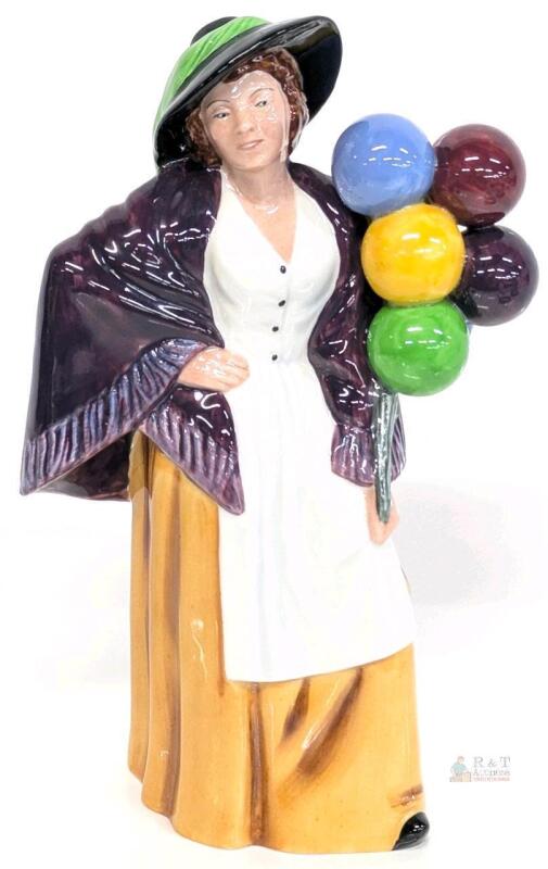 Vintage Royal Doulton - Balloon Lady - HN 2935 - 8.5" Tall, No Chips or Cracks