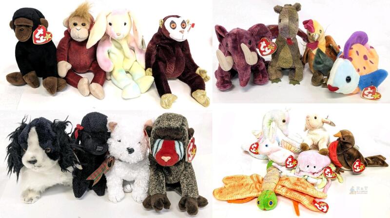Vintage to Modern TY Beanie Babies Up To 6", Incl Congo, Schweetheart, Hippie, Scorch, Lips, Early, Ewie +