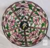 16" Tiffany-Style Stained Glass Floral Pendant Lamp, Pink Green Shade, Chain Mount, Ceiling Canopy - 3