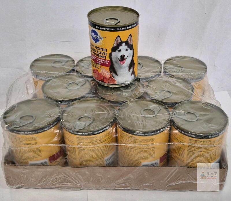 Pedigree High Protein Beef & Lamb Wet Dog Food, 375g Cans, 12 Pack, 11% Protein, 07JUL27 Expiry