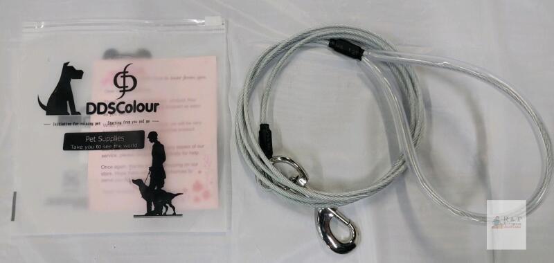 DDSColour Chew Proof Dog Leash, 6ft Steel Cable, Heavy Duty, Weather Resistant, Silver, X004WE4YMV