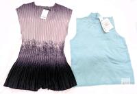 2 New Size Med Women's Sleeveless Tops : August Silk Princess Blue 75% Silk Top & Grand Pleated Top CLO99-3089
